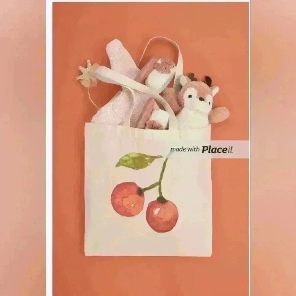 Cherry recycled tote bag